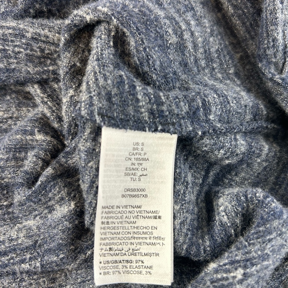 Daily Ritual Knit Dress Sz S Heathered Blue Navy Space Dye Athleisure Travel - Picture 6 of 9